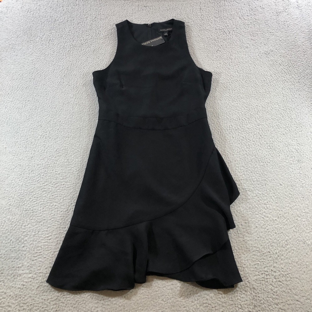 banana republic dress Women's 4 Black Cross Tier Short Sleeveless